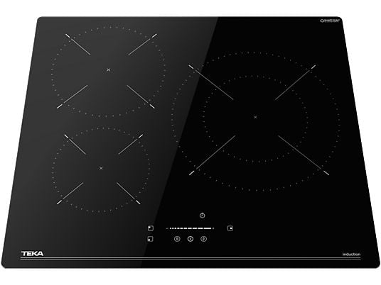 Placa inducción - Teka IBC 63110 SSM BK, 3 zonas, 29 cm Zona grande, 59 cm ancho, Negro