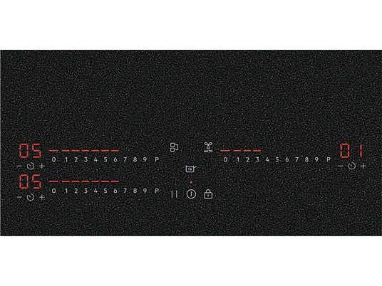 Placa inducción - AEG TI63IQ10IZ, 3 zonas, Zona grande 28 cm, SaphirMatt, 58 cm, Negro Mate