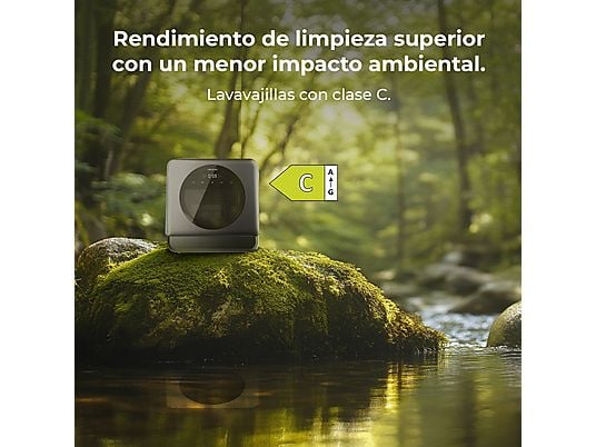 Lavavajillas compacto - CECOTEC Bolero Aguazero 1150 Dark, 3 servicios, 6 programas, 42,5 cm, 300