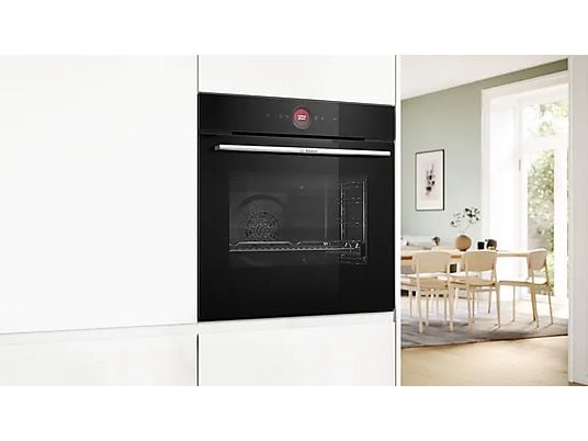 Horno compacto - Bosch HBG774KB1, Serie 8, Multifunción, Pirolítico, 71 l, 54.9 cm, Negro