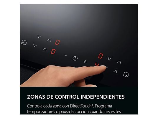 Placa inducción - AEG TN63IP0BFB, 3 zonas, Zona grande 28 cm, Powerboost, 59 cm, Negro