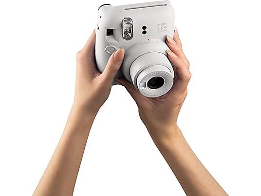 Cámara instantánea - Fujifilm Instax Mini 12, 62× 46 mm, Flash, Blanco arcilla