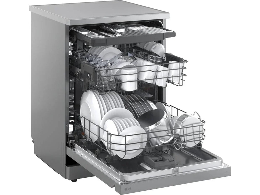 Lavavajillas LG DF273FV QuadWash con Vapor y Sistema EasyRack, Acero Inoxidable