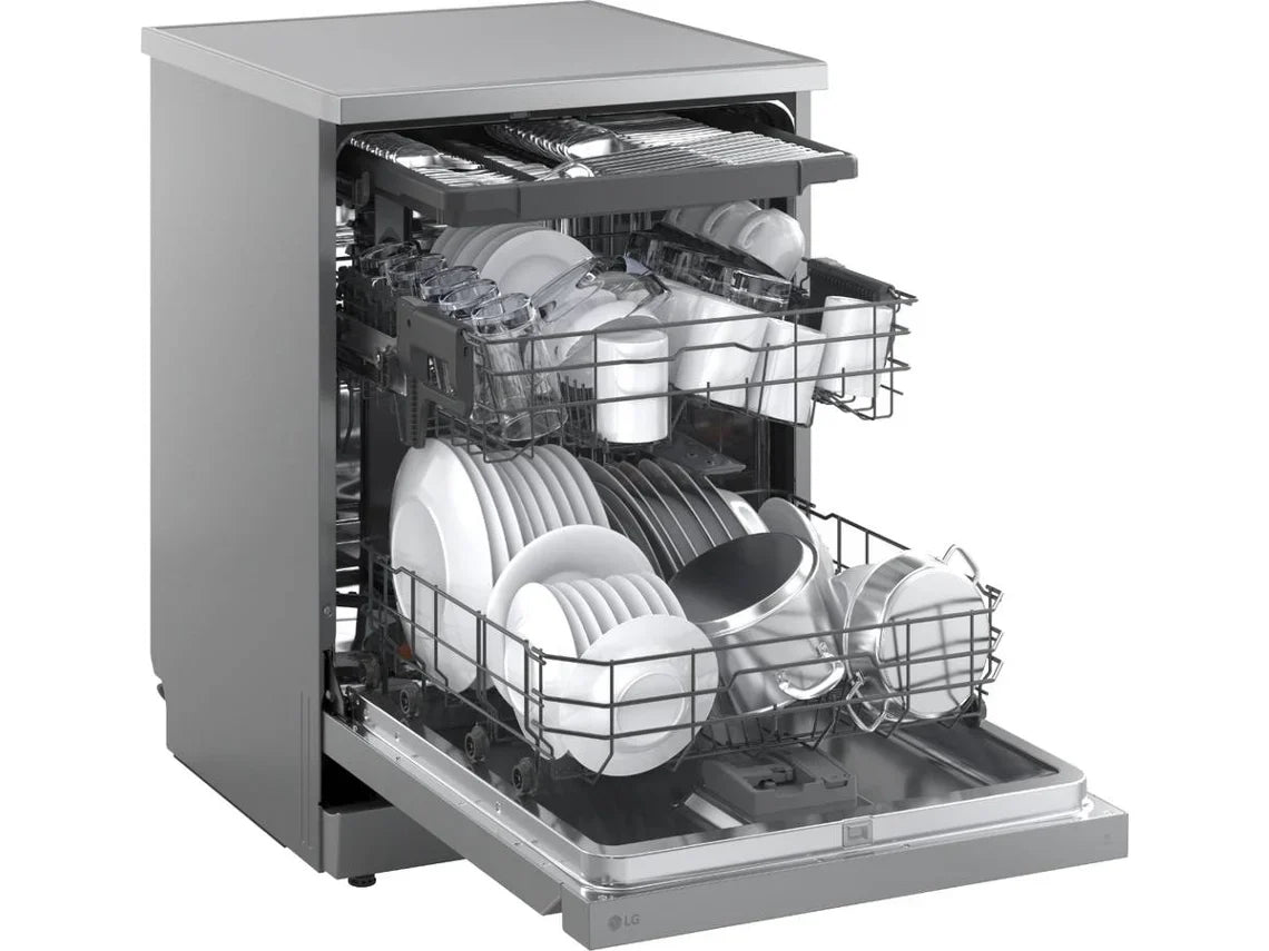Lavavajillas LG DF273FV QuadWash con Vapor y Sistema EasyRack, Acero Inoxidable