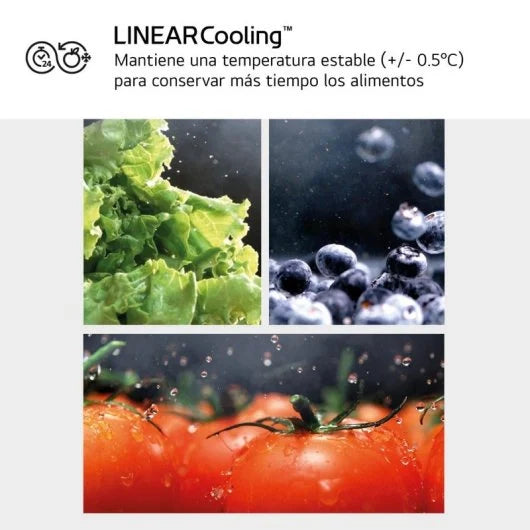 LG Serie 700 Fridge Freezer Combi A 387L - NatureFRESH Linear Cooling