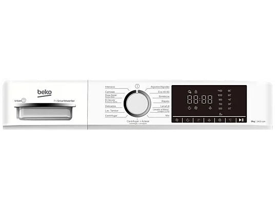 Lavadora carga frontal - BEKO B1XW752WSPT, 7 kg, 1200 rpm, 15 Programas, SteamCure™, DrumClean, Motor ProSmart Inverter, Blanco
