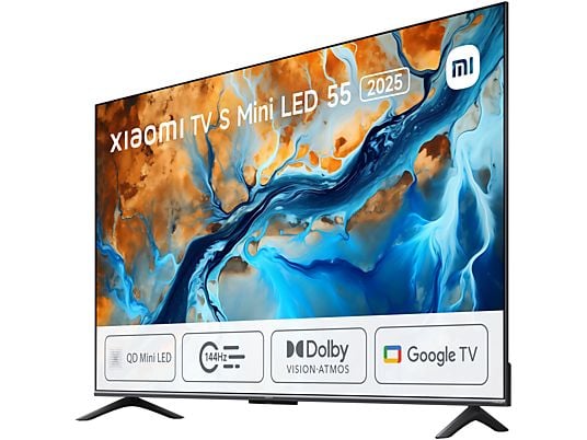 TV Mini LED 55 - Xiaomi TV S Mini LED 55 2025, UHD 4K, Smart TV con Google, 144 Hz, Gris cepillado
