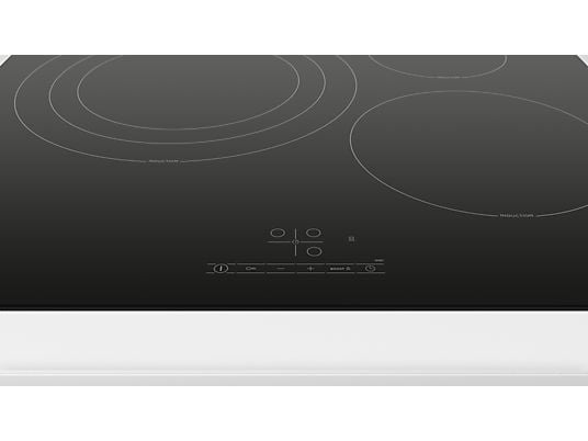 Placa inducción - Bosch PID61RBB5E, 3 zonas, Zona grande 32 cm, 17 niveles, Control TouchSelect, Negro