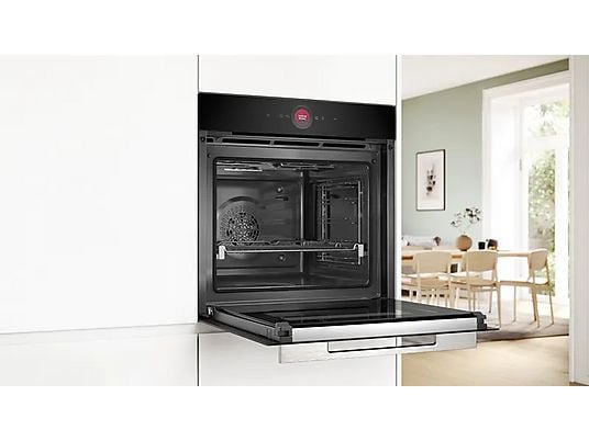 Horno compacto - Bosch HBG774KB1, Serie 8, Multifunción, Pirolítico, 71 l, 54.9 cm, Negro