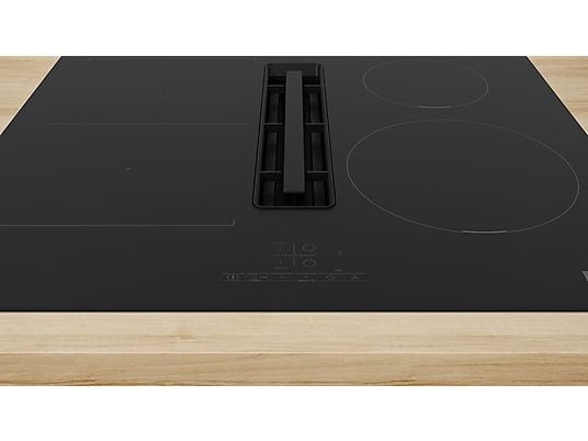 Placa inducción con extractor integrado - Bosch PVS611B16E, 4 Zonas, Zona Flex, CombiInducción, Touch Select, Negro