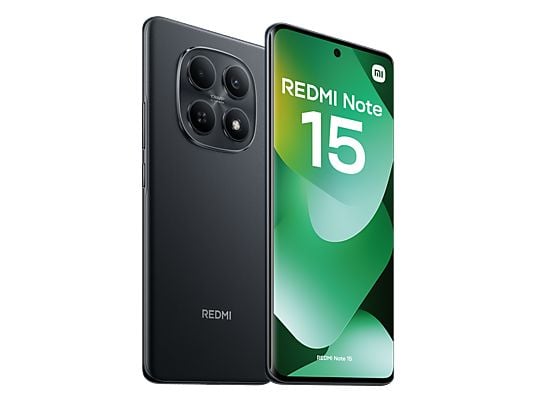 Móvil - Xiaomi Redmi Note 15, Negro, 128 GB, 6 GB RAM, 6.77 AMOLED FHD+, MediaTek Helio G100-Ultra, 6000 mAh