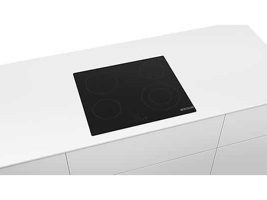 Placa vitrocerámica - Bosch PKF611BB8E, Vitrocerámica, Eléctrica, 4 zonas, Negro