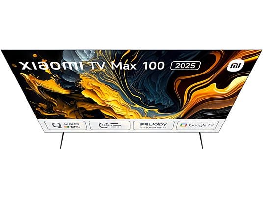 TV QLED 100 - XIAOMI TV MAX 100 2025, QLED 4K, Quad Core Cortex-A73, Smart TV, DVB-T2 (H.265), Gris oscuro