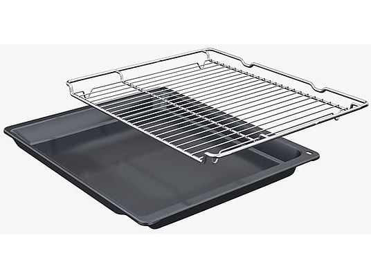 Horno - Bosch HBA574ES3, Multifunción, Pirolítico, 71 l, 59.4 cm, HotAir 3D, Asistente de limpieza con agua, Inox