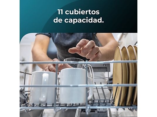 Lavavajillas compacto - Cecotec Bolero Aguazero 4201 E, 11 servicios, 6 programas, 45 cm, Dual Zone Wash, Inicio diferido, White
