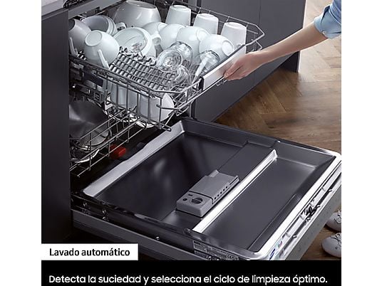 Lavavajillas - Samsung DW60M6050FS, 14 servicios, 7 programas, 59.8 cm, Función Higiene, Configuración Flexible, Inox