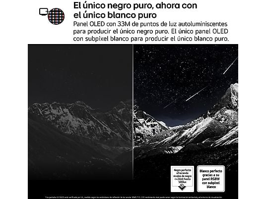 TV OLED 97 - LG OLED97G54LW, OLED 4K, Procesador Inteligente α11 AI Processor 4K Gen2, Smart TV, Gallery Design, Rocky Black