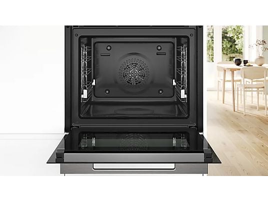 Horno compacto - Bosch HBG774KB1, Serie 8, Multifunción, Pirolítico, 71 l, 54.9 cm, Negro
