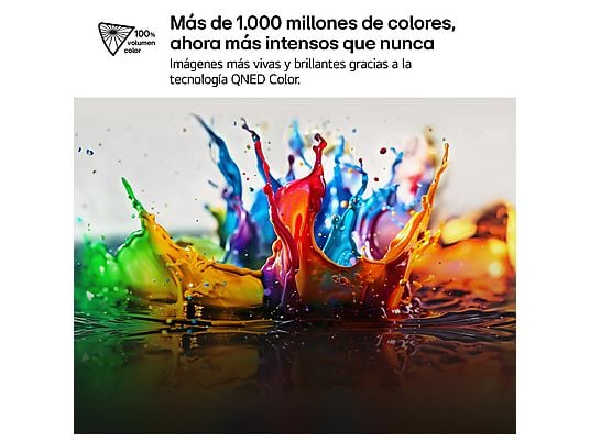 TV QNED 86 - LG 86QNED81A6A, UHD 4K, Procesador Inteligente α7 AI Processor 4K Gen8, Smart TV, DVB-T2 (H.265), Negro