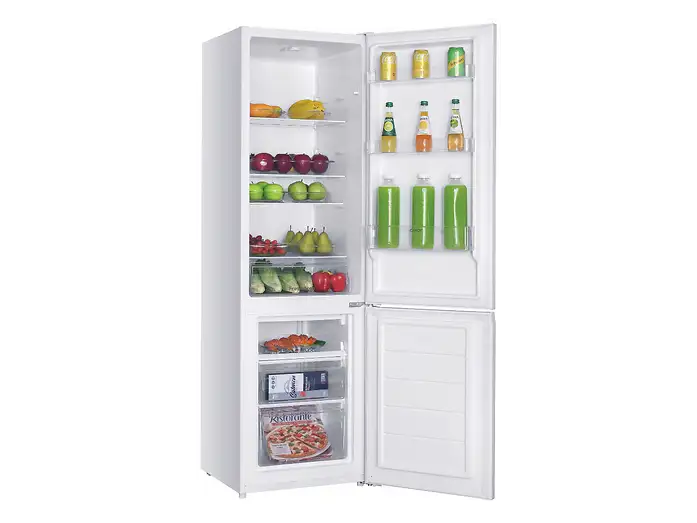 Frigorífico combi - Candy CCH1S518EW, Cíclico, 180 cm, 262 l, Tirador integrado, Puerta reversible, Blanco