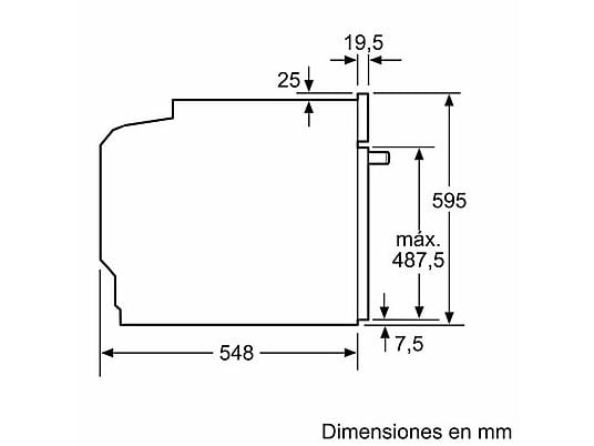 Horno - Bosch HBA574ES3, Multifunción, Pirolítico, 71 l, 59.4 cm, HotAir 3D, Asistente de limpieza con agua, Inox