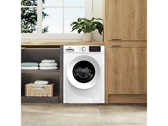 Lavadora carga frontal - BEKO B1XW752WSPT, 7 kg, 1200 rpm, 15 Programas, SteamCure™, DrumClean, Motor ProSmart Inverter, Blanco