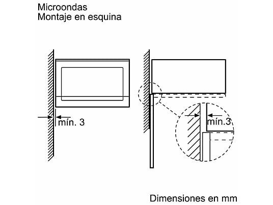 Microondas integrable - Balay 3CG5172N2, 800 W, 5 niveles, 20 l, Negro