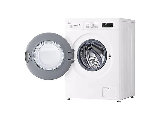 Lavadora carga frontal - LG F4X1008NWH, 8 kg, 1400 rpm, 10 programas, AI Direct Drive™, ThinQ™, Blanco Marfil
