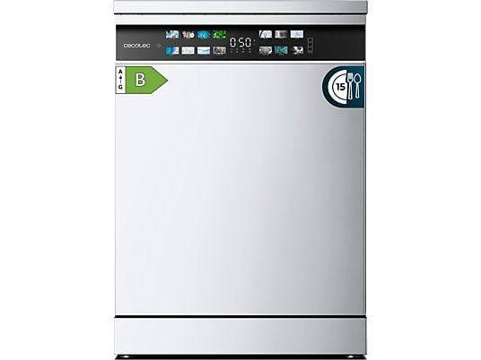 Lavavajillas - Cecotec Bolero Aguazero 6700 B, 15 cubiertos, 14 programas