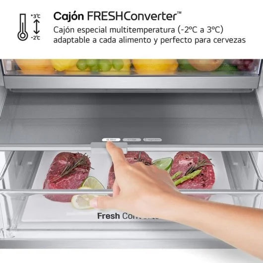 LG Serie 700 Fridge Freezer Combi A 387L - NatureFRESH Linear Cooling
