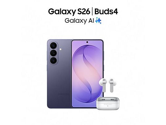 Móvil - Samsung Galaxy S26, Violeta, 256 GB, 12 GB RAM , 6.3 FHD+, Exynos 2600, 4300 mAh, Android 16
