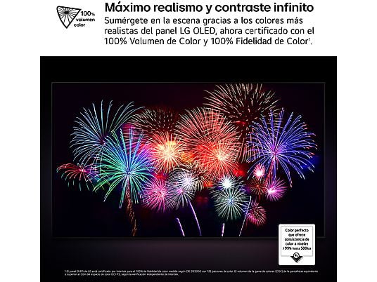 TV OLED 77 - LG OLED77G54LW, OLED 4K, Procesador Inteligente α11 AI Processor 4K Gen2, Smart TV, Gallery Deisgn, Rocky Black