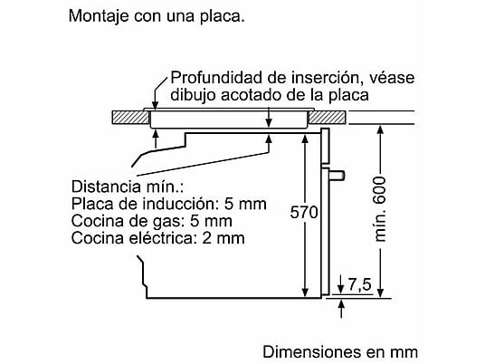 Horno - Bosch HBA574ES3, Multifunción, Pirolítico, 71 l, 59.4 cm, HotAir 3D, Asistente de limpieza con agua, Inox