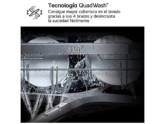 Lavavajillas - LG DF587HVS, 10 servicios, 10 programas, 60 cm, Lavado a vapor, Acero antihuellas