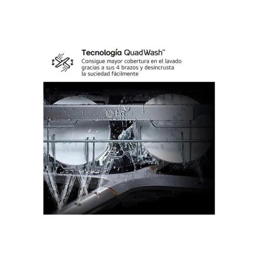 Lavavajillas LG Quadwash Steam Integrable Eficiencia A Vapor Tercera Bandeja