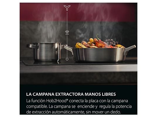 Placa inducción - AEG TN63IP0BFB, 3 zonas, Zona grande 28 cm, Powerboost, 59 cm, Negro
