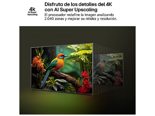 TV QNED 86 - LG 86QNED81A6A, UHD 4K, Procesador Inteligente α7 AI Processor 4K Gen8, Smart TV, DVB-T2 (H.265), Negro