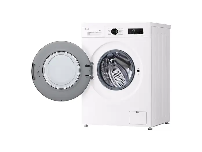 Lavadora carga frontal - LG F4X1009NWK, 9 kg, 1400 rpm, 10 programas, AI Direct Drive™, ThinQ™, Blanco Marfil