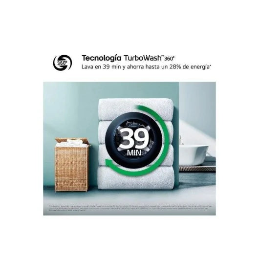 Lavadora LG 9 kg A F2X50S9TLB con AI Direct Drive y TurboWash 360º