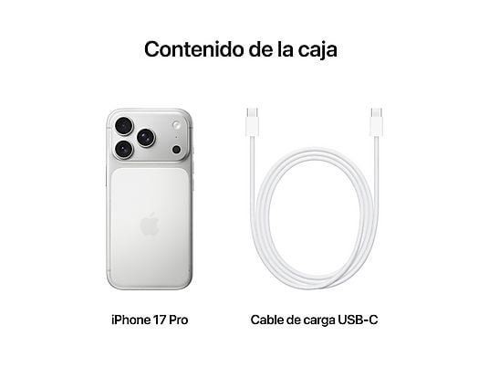 Apple iPhone 17 Pro, Plata, 256 GB, 5G, 6.3 OLED Super Retina XDR, Chip A19 Pro, iOS