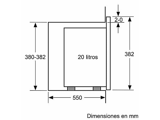 Microondas integrable - Balay 3CG5172N2, 800 W, 5 niveles, 20 l, Negro