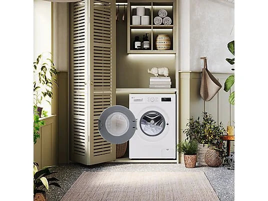 Lavadora carga frontal - LG F4X1008NWH, 8 kg, 1400 rpm, 10 programas, AI Direct Drive™, ThinQ™, Blanco Marfil
