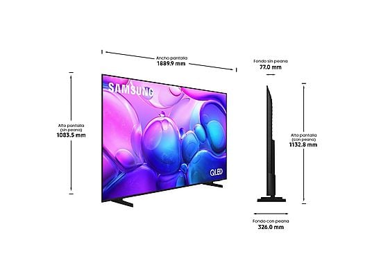 TV QLED 85 - Samsung TQ85Q6FAAUXXC, UHD 4K, Q4 Lite Processor, Smart TV, Negro