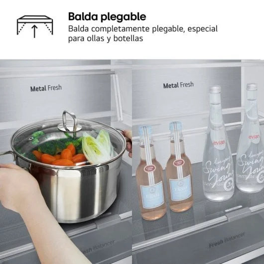 LG Serie 700 Fridge Freezer Combi A 387L - NatureFRESH Linear Cooling