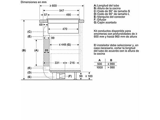 Placa inducción con extractor integrado - Bosch PVS611B16E, 4 Zonas, Zona Flex, CombiInducción, Touch Select, Negro