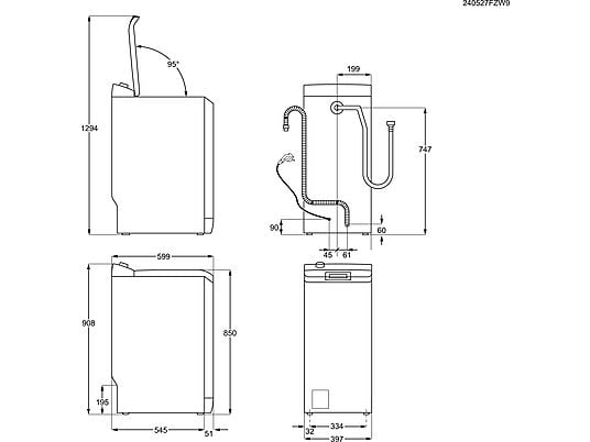 Lavadora carga superior - ELECTROLUX EN6T4722NF, 7 kg, 1200 rpm, 14 programas, SensiCare, Blanco