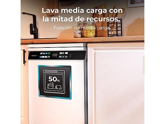 Lavavajillas - Cecotec Bolero Aguazero 6700 B, 15 cubiertos, 14 programas