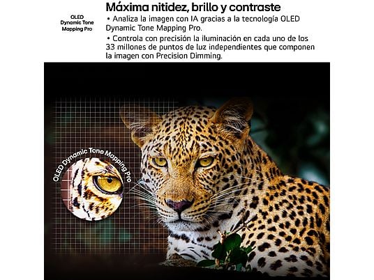 TV OLED 97 - LG OLED97G54LW, OLED 4K, Procesador Inteligente α11 AI Processor 4K Gen2, Smart TV, Gallery Design, Rocky Black