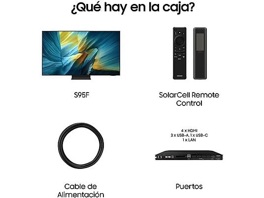 TV OLED 77 - Samsung TQ77S95FATXXC, OLED 4K, NQ4 AI Gen3 Processor, Smart TV full AI, Wifi, Negro grafito