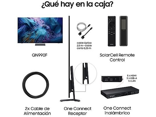 TV Neo QLED 65 - Samsung TQ65QN990FTXXC, QLED Mini Led 8K, NQ8 AI Gen3 Processor, Smart TV full AI, Wifi, Negro grafito
